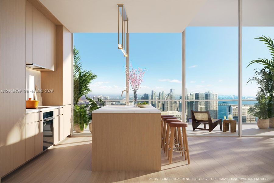 Furnished interior view inside a new home in , Miami (Image 5). Furnished interior view inside a new home in , Miami (Image 5).