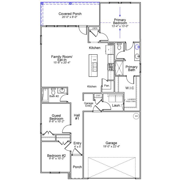 2D floor plan layout of this home in Jordan Grove, Conway, SC (Image 3).