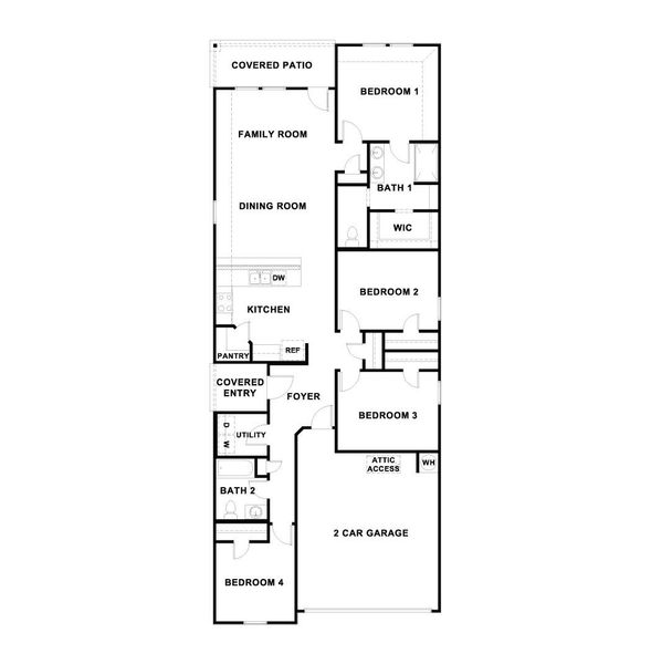 2D floor plan layout of this home in Durango, Mustang Ridge, TX (Image 5).