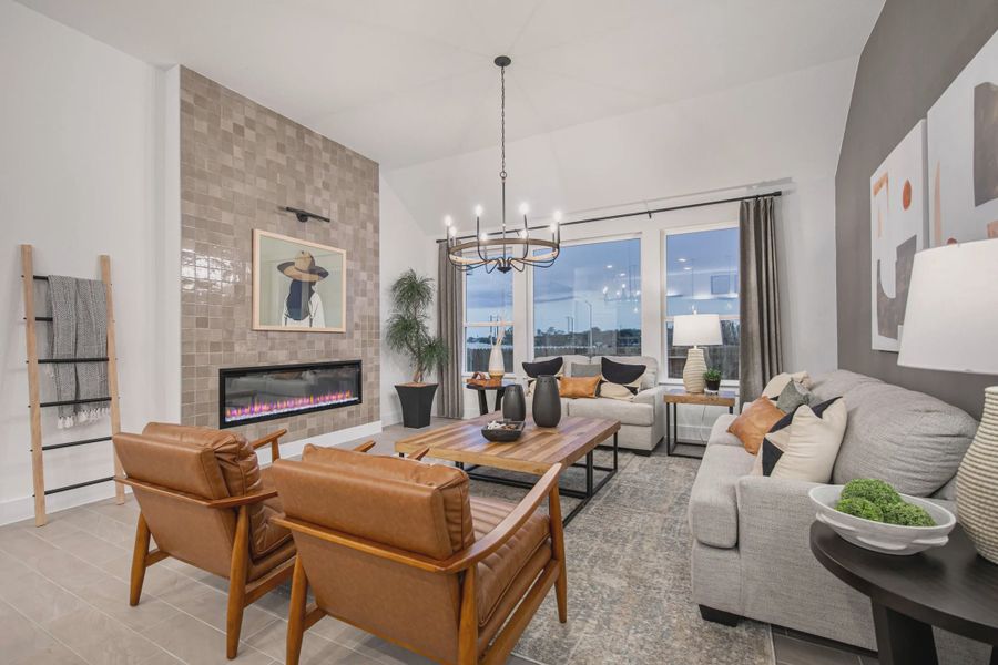 Representative furnished interior of a home built from the Charlene by Chesmar Homes in Meyer Ranch, New Braunfels (Image 8).