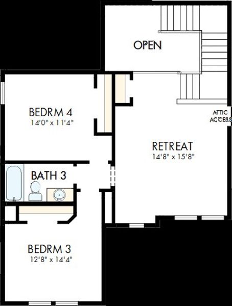 2D floor plan layout of this home in Windsong - Legacy Series, Boerne, TX (Image 3).