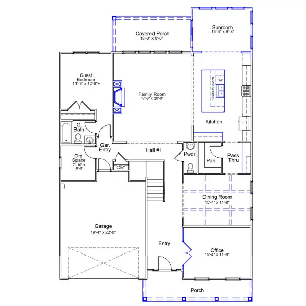 2D floor plan layout of this home in Ridgecrest at Midway, Anderson, SC (Image 2). 2D floor plan layout of this home in Ridgecrest at Midway, Anderson, SC (Image 2).