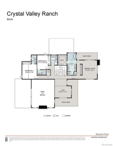 2D floor plan layout of this home in Signature at Crystal Valley, Castle Rock, CO (Image 5).