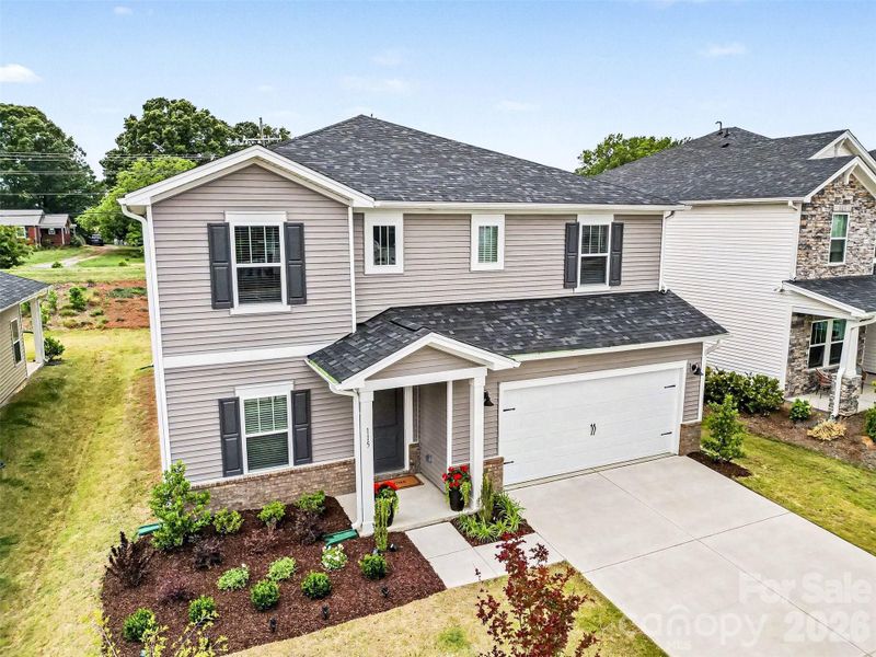 Front exterior of a new home in Shepherds Landing, Mooresville, NC, highlighting curb appeal (Image 18).