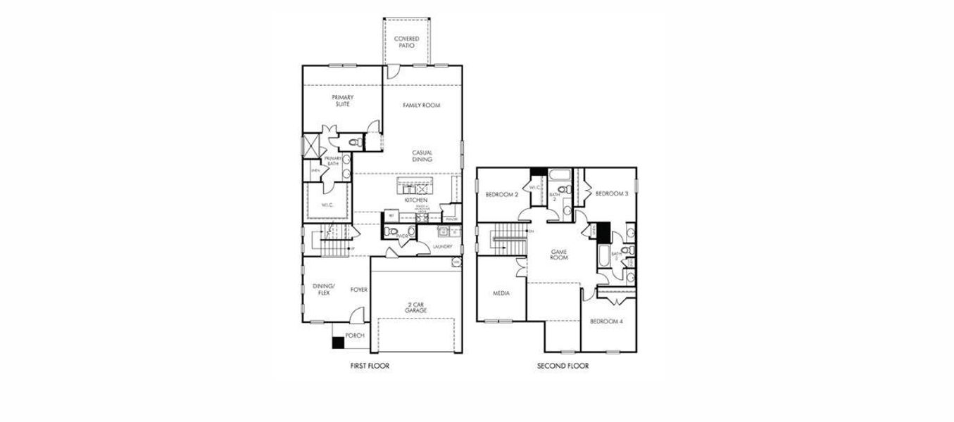 2D floor plan layout of this home in Sanford Farms - Premier Series, Waller, TX (Image 2). 2D floor plan layout of this home in Sanford Farms - Premier Series, Waller, TX (Image 2).