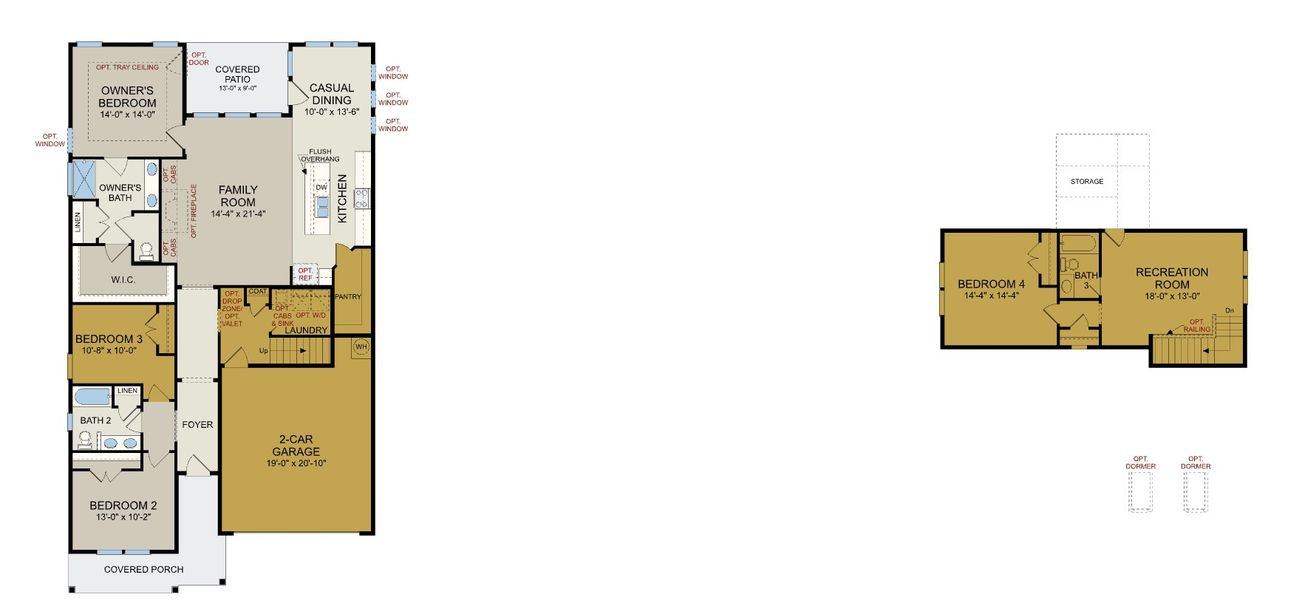 2D floor plan layout of this home in The Glen, Fayetteville, NC (Image 5).