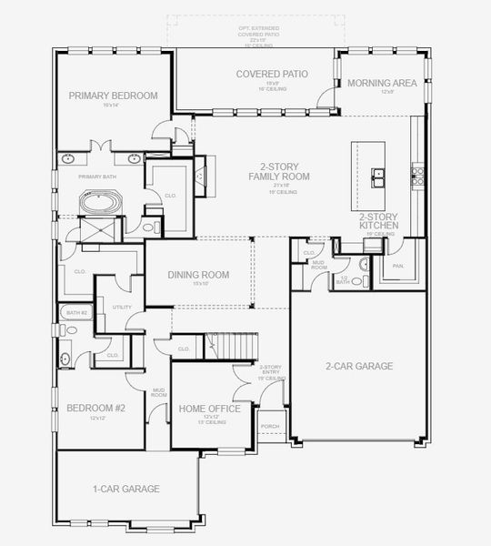 2D floor plan layout for the 4140W by Perry Homes in Sonoma Verde 70', Rockwall, TX (Image 4). 2D floor plan layout for the 4140W by Perry Homes in Sonoma Verde 70', Rockwall, TX (Image 4).