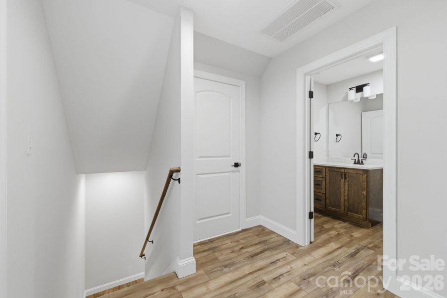 Above the garage bonus room with full shower