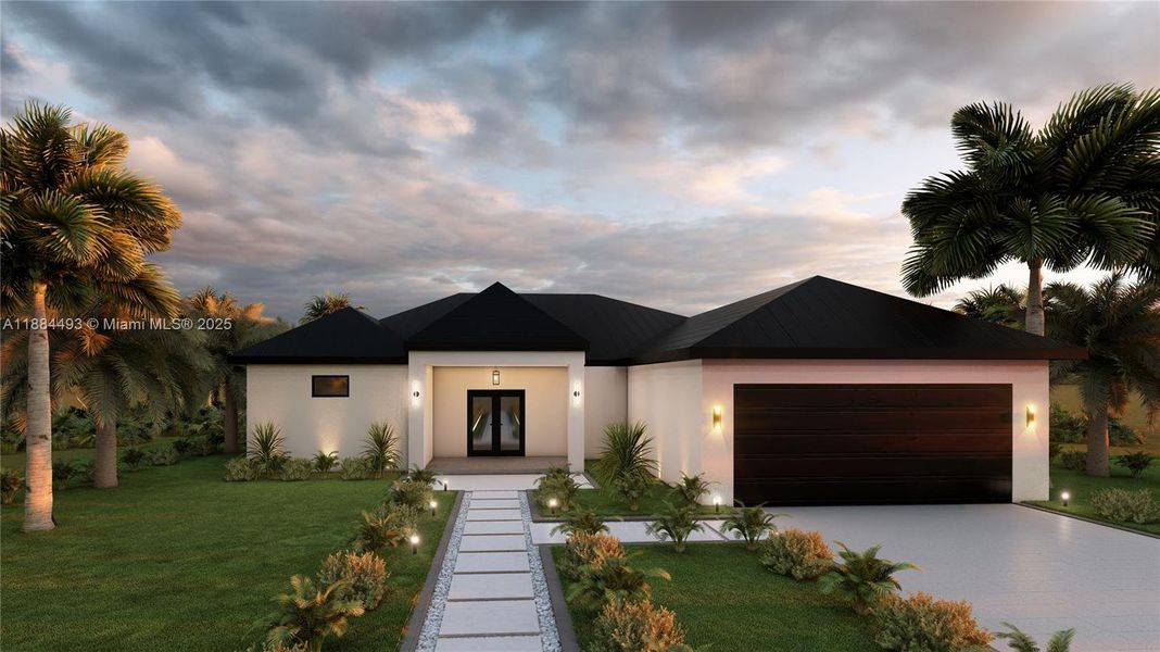 Front exterior of a new home in , Lehigh Acres, FL, highlighting curb appeal (Image 20). Front exterior of a new home in , Lehigh Acres, FL, highlighting curb appeal (Image 20).