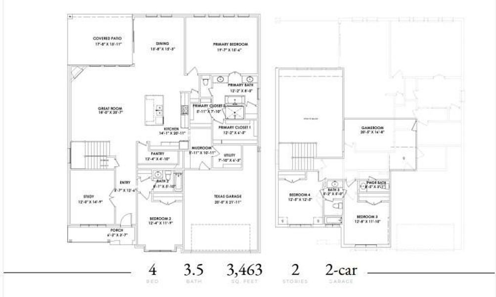 2D floor plan layout of this home in Sweetgrass, Haslet, TX (Image 1). 2D floor plan layout of this home in Sweetgrass, Haslet, TX (Image 1).