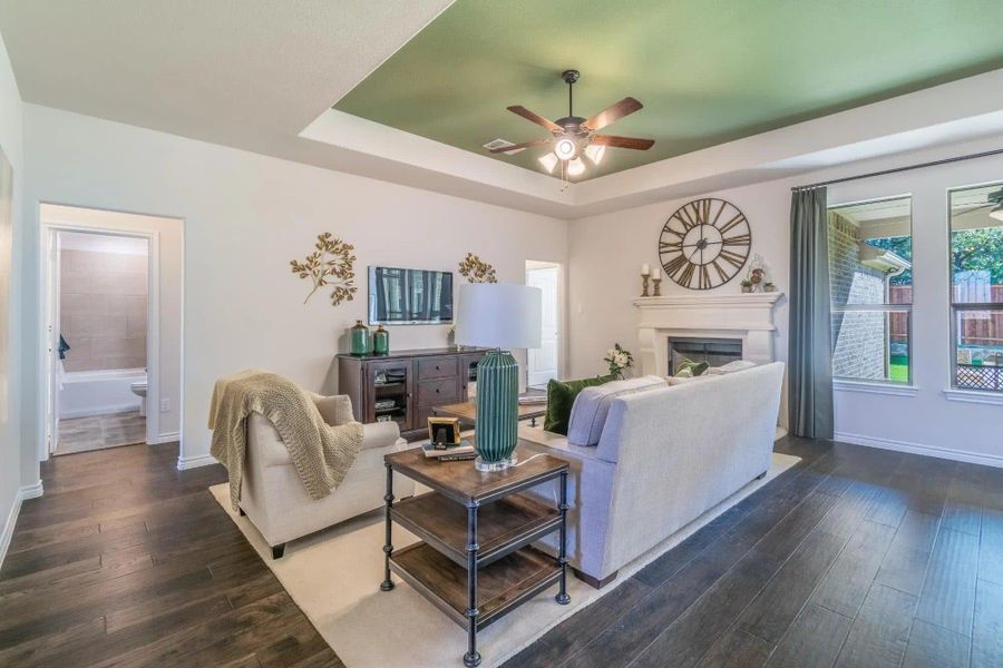 Family Room | Concept 2379 at Abe's Landing in Granbury, TX by Landsea Homes