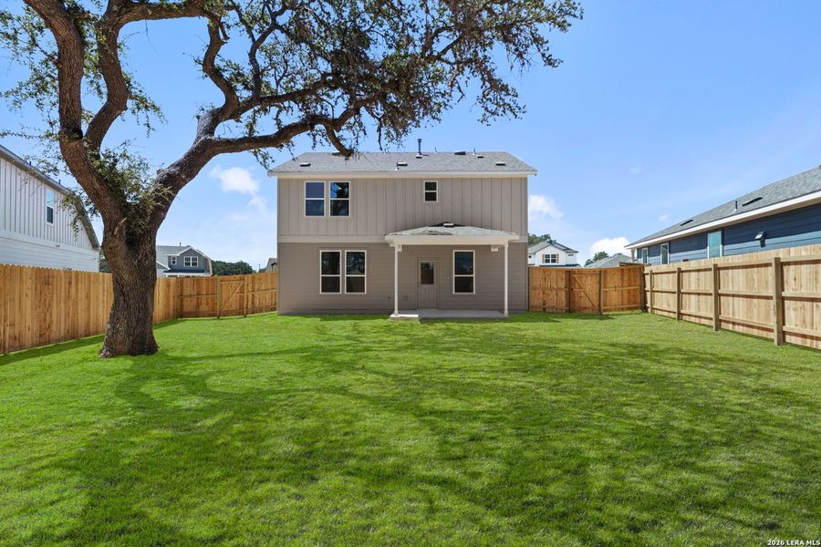 Exterior details and patio area of a home in Corley Farms, Boerne (Image 15).