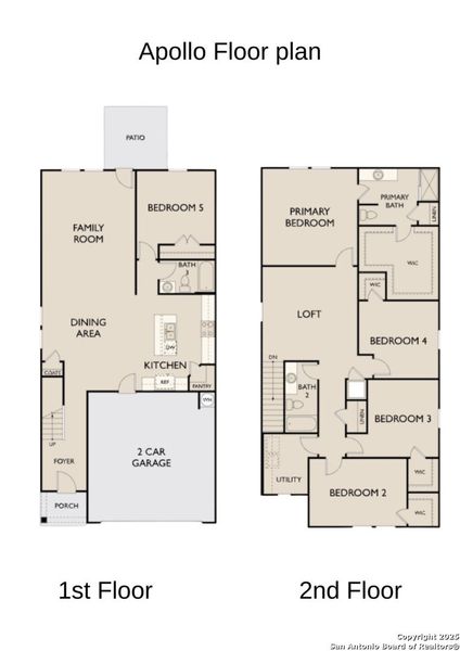 2D floor plan layout of this home in Saddlebrook Ranch, Schertz, TX (Image 2).