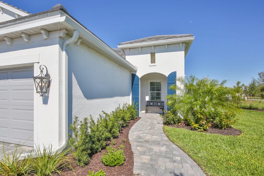 Representative exterior details of a home built from the Tidewinds 2 by Neal Communities in Palm Grove, Bradenton (Image 3). Representative exterior details of a home built from the Tidewinds 2 by Neal Communities in Palm Grove, Bradenton (Image 3).