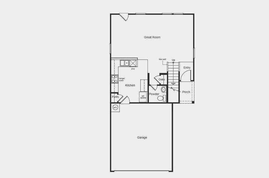 2D floor plan layout for the 1529 by KB Home in The Granary - Villa Collection, San Antonio, TX (Image 3).