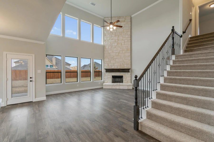 Family Room | Concept 3218 at Villages of Walnut Grove in Midlothian, TX by Landsea Homes