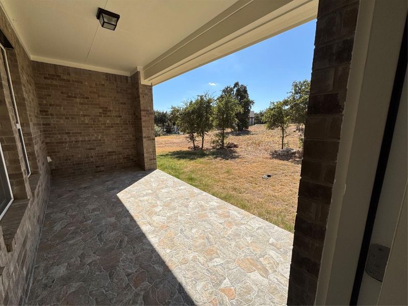 Back yard covered porch