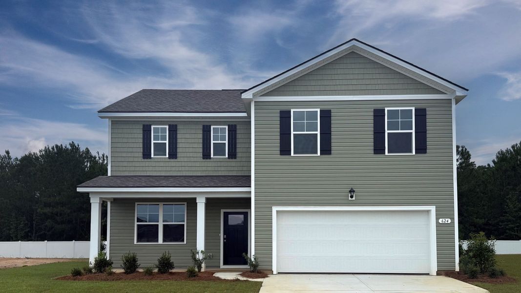 Front exterior of a new home in Eden Springs, Longs, SC, highlighting curb appeal (Image 1). Front exterior of a new home in Eden Springs, Longs, SC, highlighting curb appeal (Image 1).