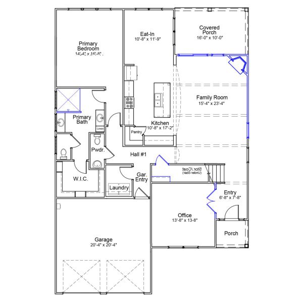 2D floor plan layout of this home in Cottages at Lake Emory, Inman, SC (Image 2).