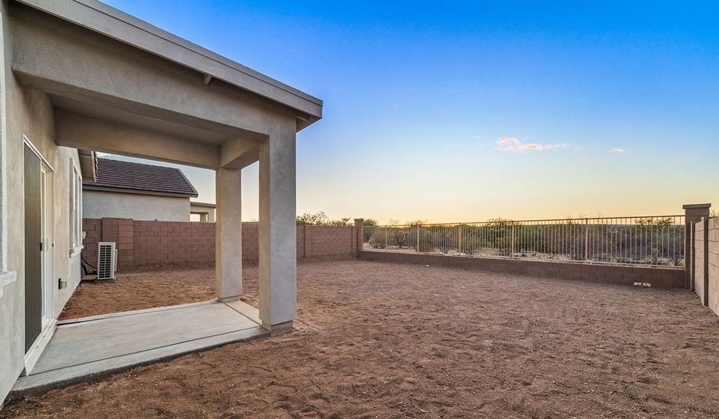 Exterior details and patio area of a home in Entrada Del Toro at Rancho Sahuarita, Sahuarita (Image 22).