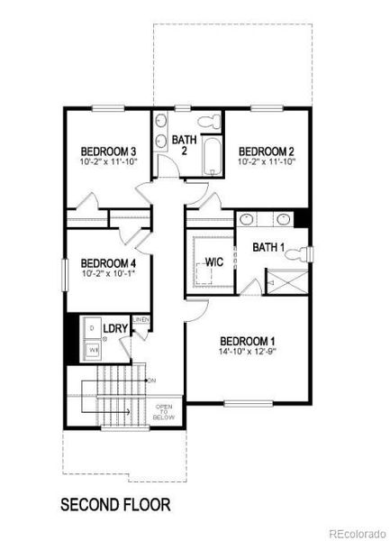 2D floor plan layout of this home in Sky Ranch, Watkins, CO (Image 2).