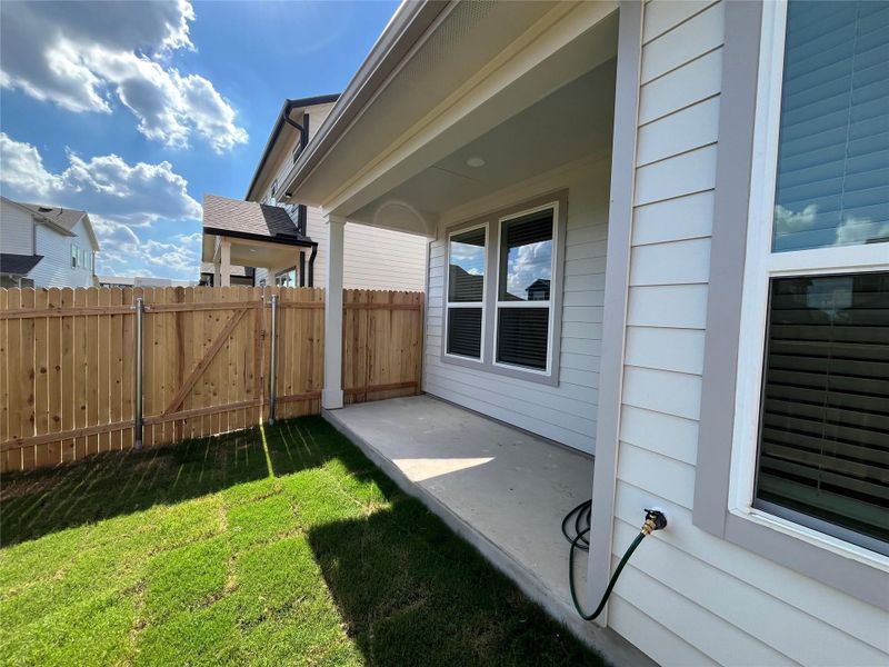 Private fenced in backyard that backs to dedicated Green space. Large covered patio Private fenced in backyard that backs to dedicated Green space. Large covered patio