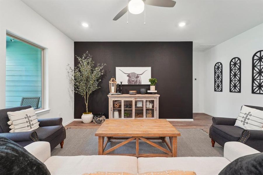 Furnished interior view inside a new home in Mill Creek, Magnolia (Image 15). Furnished interior view inside a new home in Mill Creek, Magnolia (Image 15).