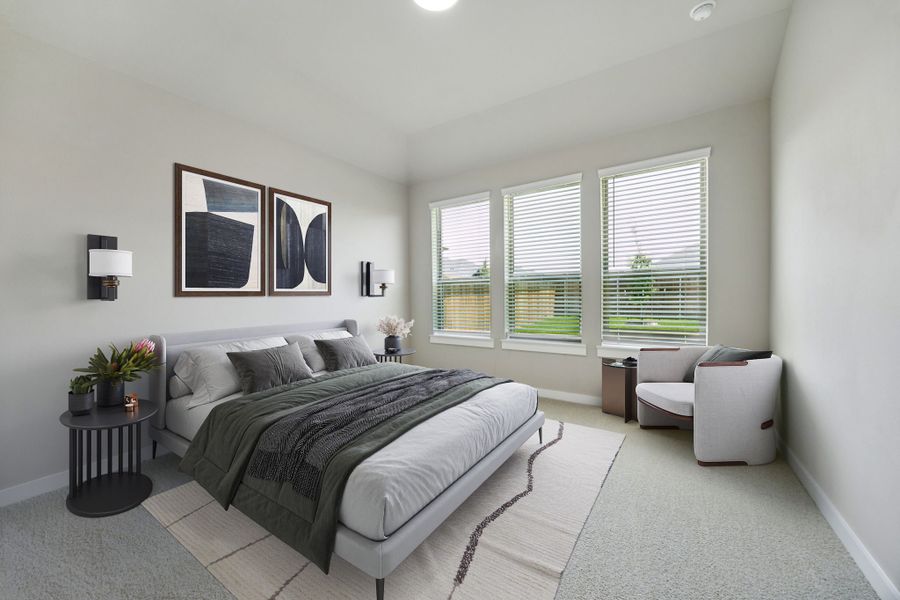 Primary Suite in the Mesquite home plan by Trophy Signature Homes – REPRESENTATIVE PHOTO