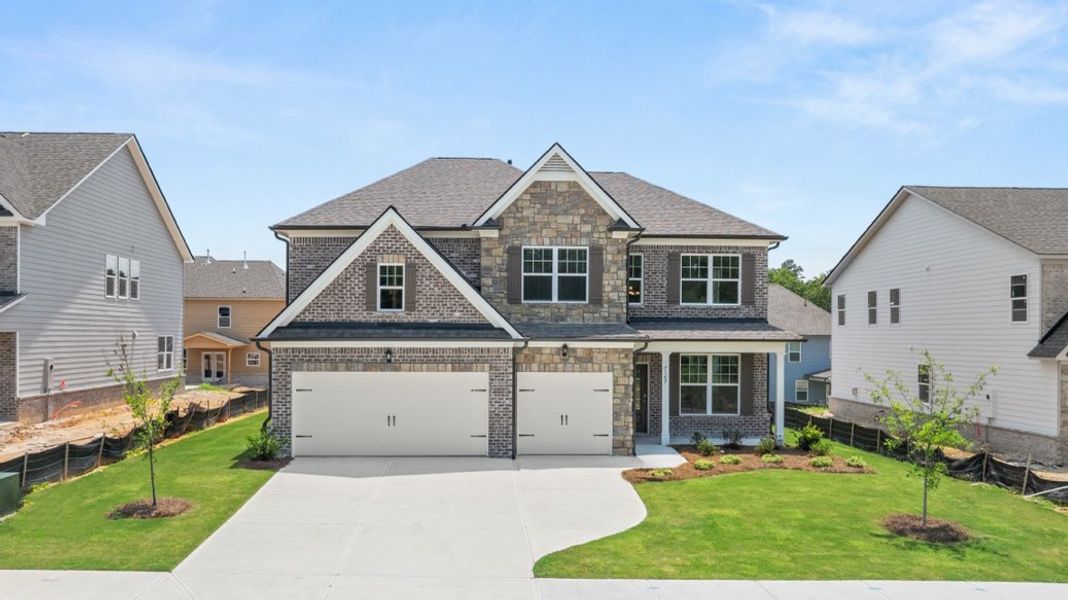 Representative exterior photo of a completed home built from the Westerly by D.R. Horton in Butner Estates, South Fulton, GA (Image 1). Representative exterior photo of a completed home built from the Westerly by D.R. Horton in Butner Estates, South Fulton, GA (Image 1).
