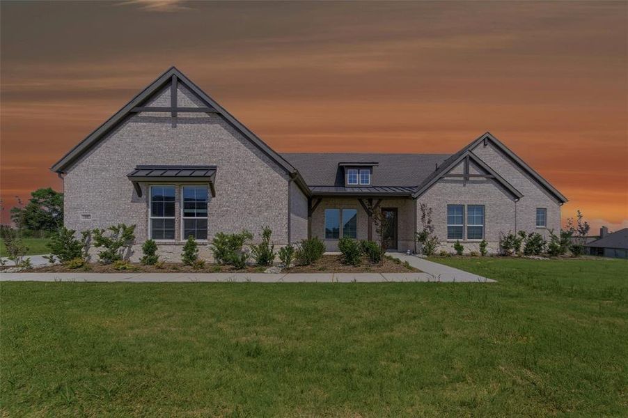 Front exterior of a new home in Grayson Ridge, Van Alstyne, TX, highlighting curb appeal (Image 18).