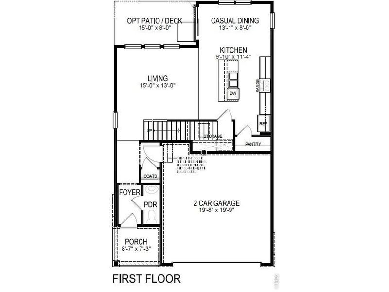 2D floor plan layout of this home in Prairie Song, Windsor, CO (Image 3).