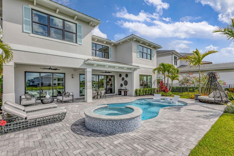 Exterior details and patio area of a home in Apex at Avenir, Palm Beach Gardens (Image 28).