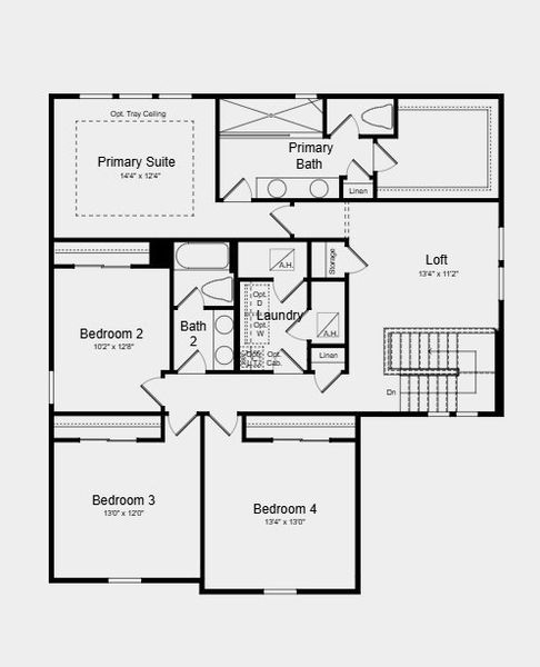 2D floor plan layout for the Monterey by Taylor Morrison in Windward Preserve, Cocoa, FL (Image 3).