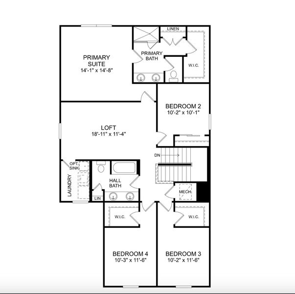 2D floor plan layout for the The Jensen by Stanley Martin Homes in Wynnstone, Davenport, FL (Image 2). 2D floor plan layout for the The Jensen by Stanley Martin Homes in Wynnstone, Davenport, FL (Image 2).