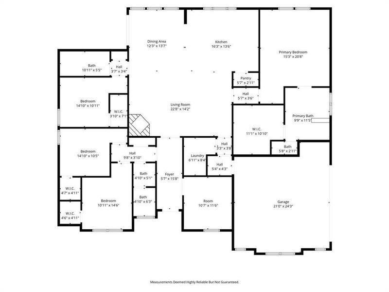 2D floor plan layout of this home in Rocky Top Ranch, Reno, TX (Image 5).