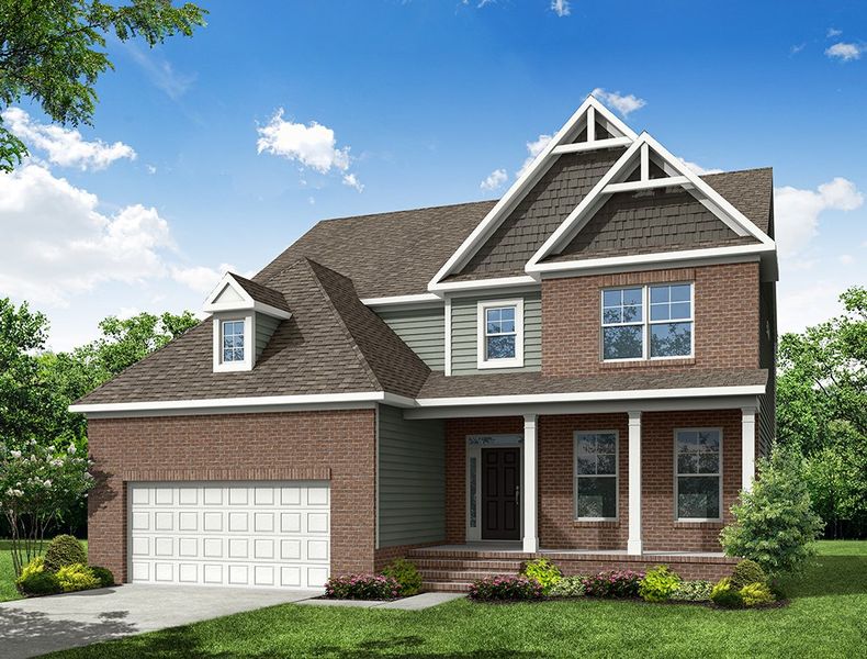 Representative exterior photo of a completed home built from the Hamilton by Eastwood Homes in Hillcrest Grove, Wendell, NC (Image 9).