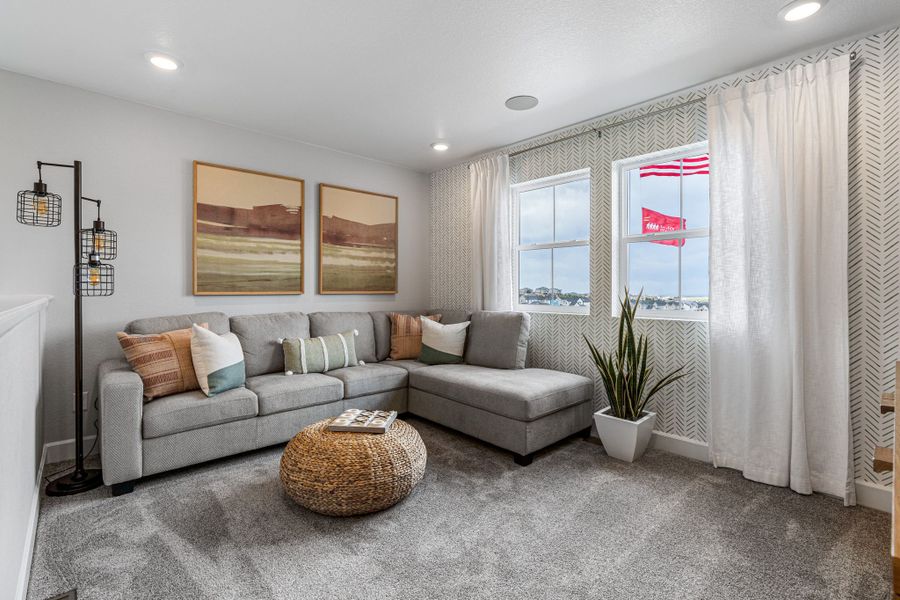 Representative furnished interior of a home built from the Estes by Taylor Morrison in Sterling Ranch Ascent Village, Littleton (Image 6).