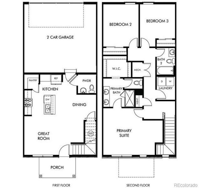 2D floor plan layout of this home in Poudre Heights: The Meadow Collection, Windsor, CO (Image 3).