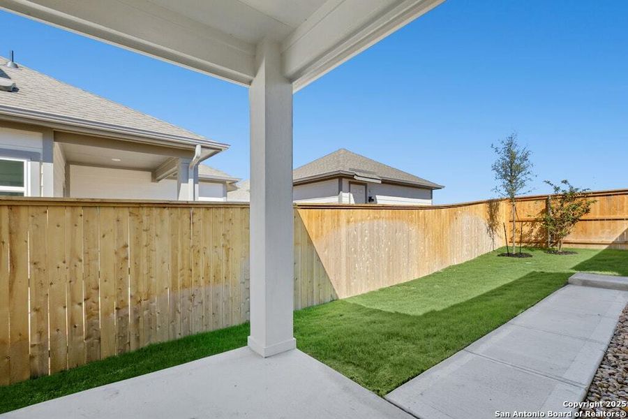 Exterior details and patio area of a home in Mayfair, New Braunfels (Image 2).