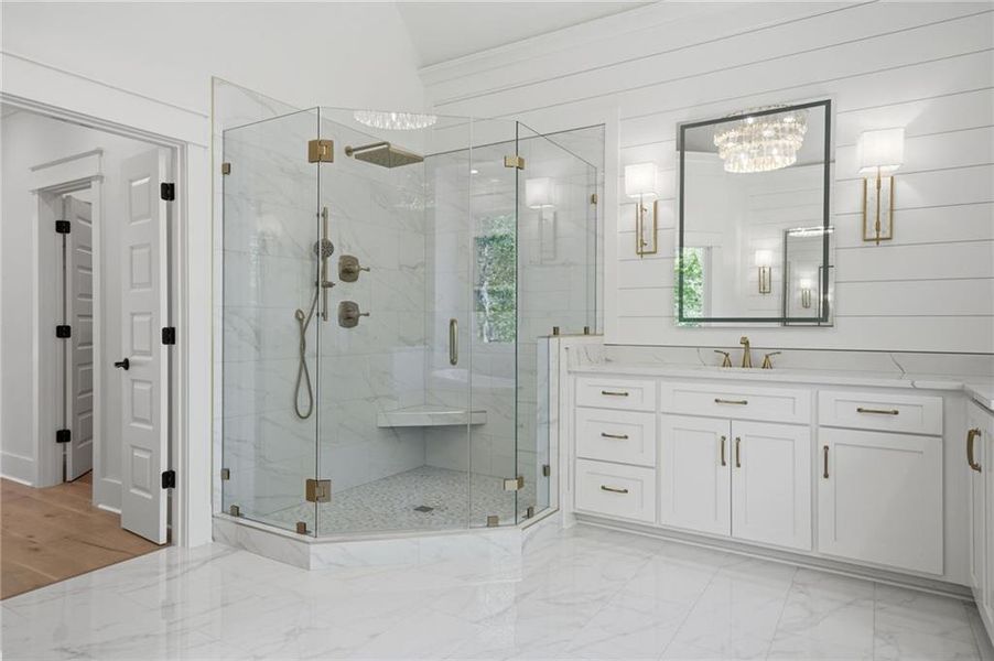 Furnished interior view inside a new home in , White (Image 13).