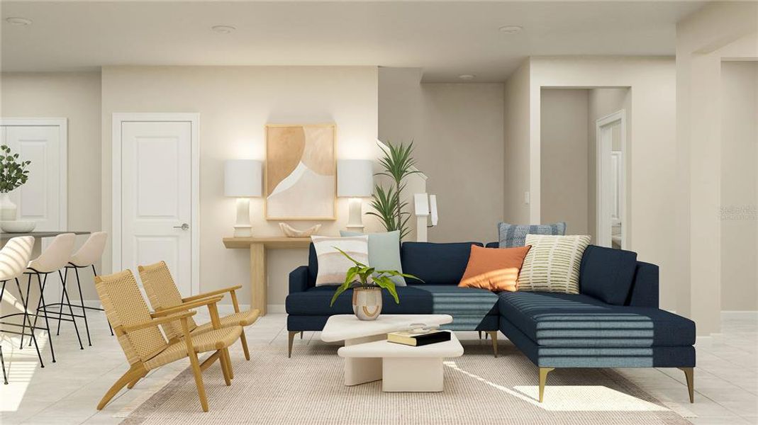 Furnished interior view inside a new home in The Glades at Crossprairie: Cottage Alley Collection, St. Cloud (Image 6). Furnished interior view inside a new home in The Glades at Crossprairie: Cottage Alley Collection, St. Cloud (Image 6).