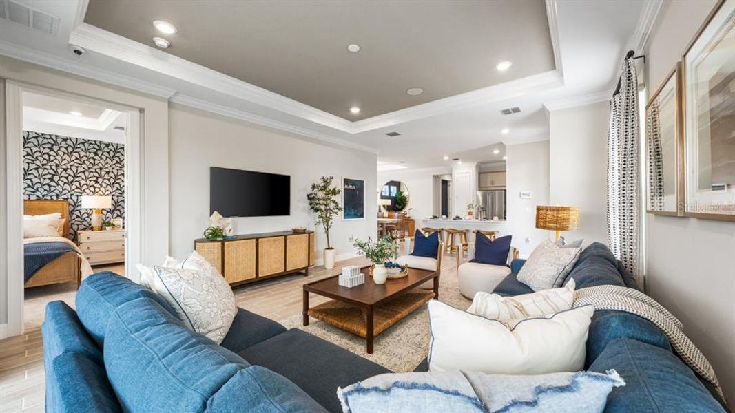 Furnished interior view inside a new home in Esplanade at Wiregrass Ranch, Wesley Chapel (Image 3).
