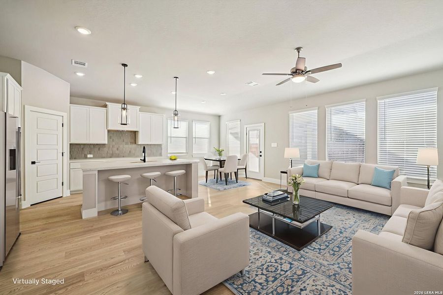 Furnished interior view inside a new home in Estancia Ranch - Classic Series, San Antonio (Image 11).