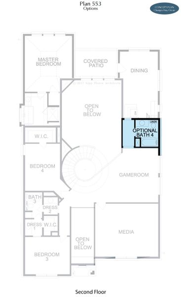 2D floor plan layout for the Hudson by Landon Homes in Lexington Frisco, Frisco, TX (Image 8).