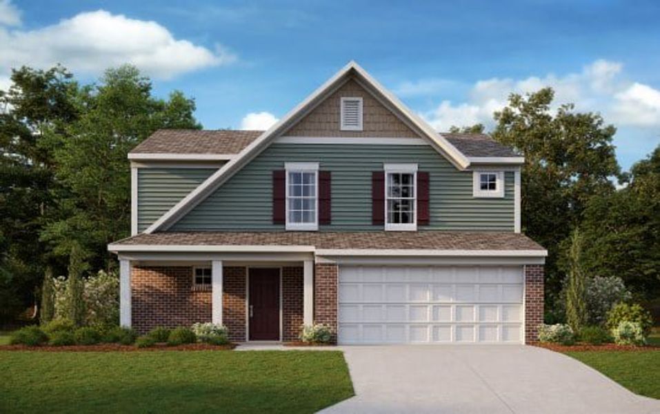 Representative exterior photo of a completed home built from the Danville by Fischer Homes in Three Rivers, Rome, GA (Image 15).