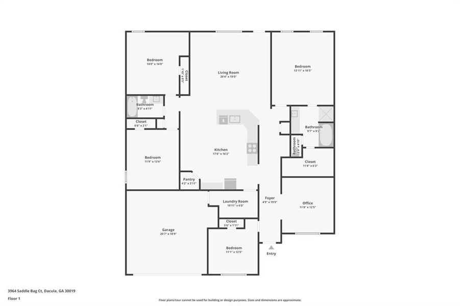 2D floor plan layout of this home in , Dacula, GA (Image 5).
