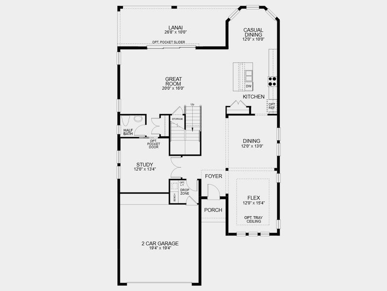 2D floor plan layout for the Barbados by Taylor Morrison in Westview, Poinciana, FL (Image 5).