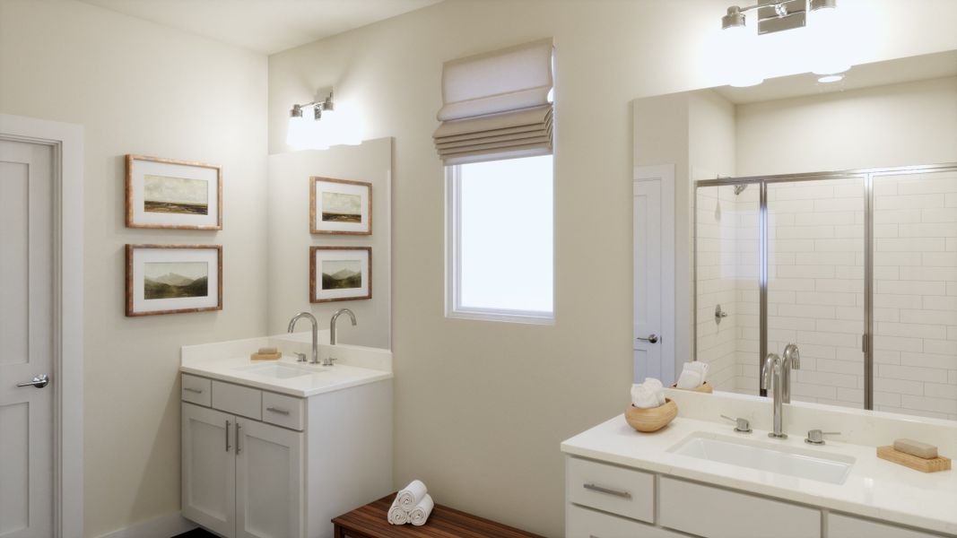 Furnished interior view inside a new home in Freedom at Anthem, Kyle (Image 10).