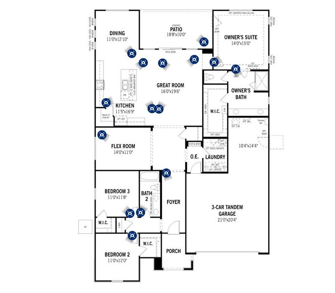 2D floor plan layout for the Dove by Mattamy Homes in Bella Vista Farms, San Tan Valley, AZ (Image 3). 2D floor plan layout for the Dove by Mattamy Homes in Bella Vista Farms, San Tan Valley, AZ (Image 3).