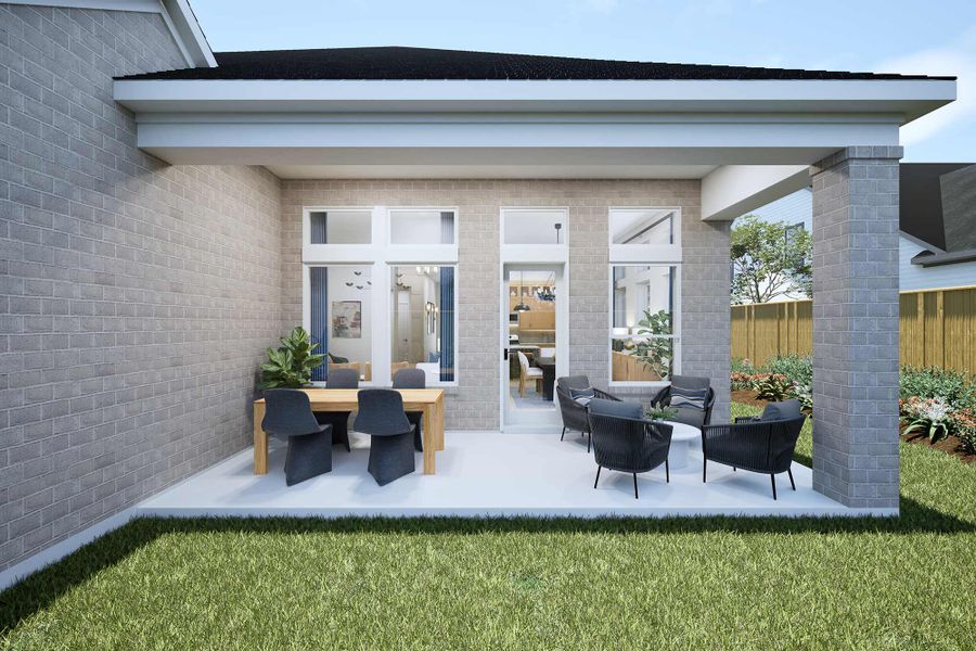 Representative exterior details of a home built from the The Broxton by David Weekley Homes in Kissing Tree – Spruce Series, San Marcos (Image 3).